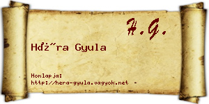 Héra Gyula névjegykártya